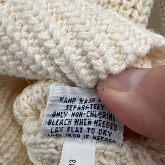 Polo Ralph Lauren Cream Chunky Knit Womens Pullover Boxy Sweater‎ Size M EUC - Picture 5 of 8